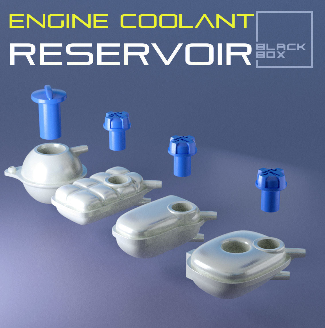 Automotive Fluid Reservoirs - Coolant, Brake, Windshield Washer 1/24 scale